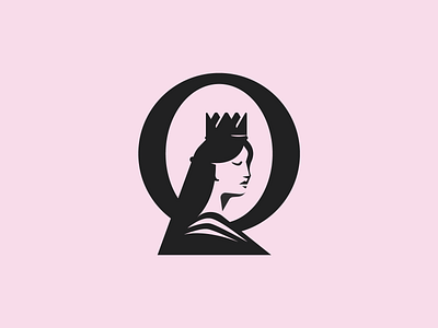 Queen logo abstract awesome logo beauty clean clean logo lettering logo inspiration minimalist minimalist logo monogram negative space q monogram queen queen logo stylish typography women logo