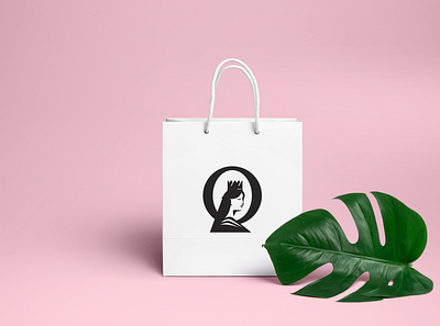 Queen Mockup awesome logo beauty castle clean logo crown flat logo jewel minimalist logo mock up modern logo paper bag product mockup queen mockup royal stylish