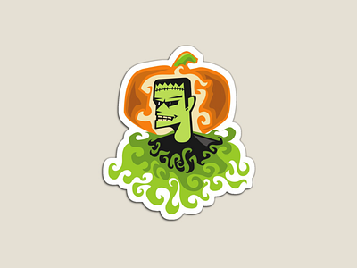 Frankenstein Cosplay Jack O lantern colorful cosplay design flat design frankenstein fun halloween halloween design halloween party ideas illustration inspiration jack o lantern monsters play full product print scary face smile