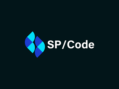 SP/Code S letter mark code logo design