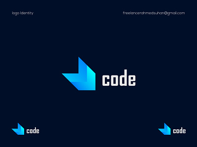 Code Logo mark abstract logo blockchain branding code coder coding developer developer logo development fintech fullstack logo logo design logo designer modern logo programming software tech unused logo