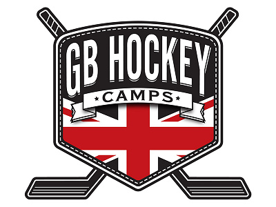 GB Hockey Camps Logo badge black branding gb great britain hockey identity illustrator inline logo red type typography vector