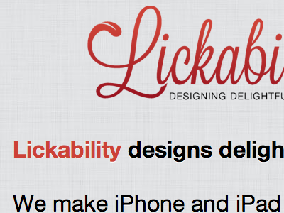 Lickability.com ios website