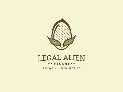 Legal Alien Pecans alien brand branding logo logo icon logotype pecan