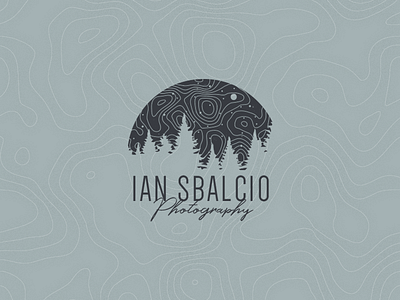 Ian Sbalcio Photography - Logo Concept brand identity branding logo logo design night sky silhouette topographic map trees