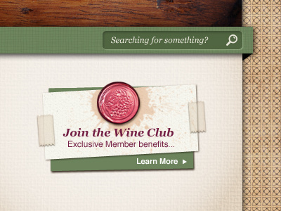 More Winery Website UI Elements texture ui web wine wood