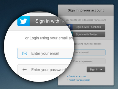 Sign in facebook login signin twitter ui user experience ux