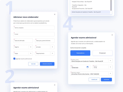 Hiring & Scheduling Flow dashboard figma material modal protopie ui ui design web