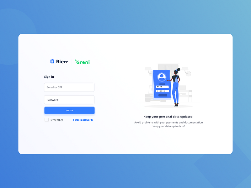 First login & Password creation by Alexandre Schrammel on Dribbble