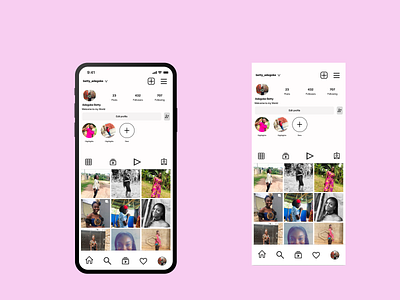 My instagram profile page design by Betty Adegoke on Dribbble