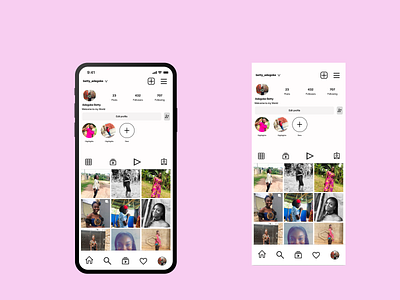 My instagram profile page design design ui