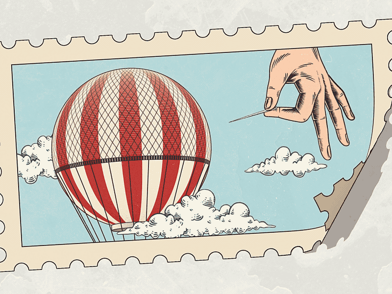 Globophobia ae after effects animation balloon hand illustration retro