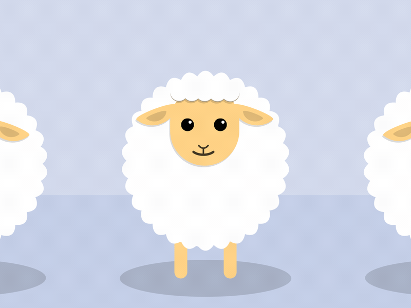 Bald Lamb after effects animation bald cute flat illustration lamb sheep super power