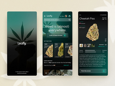 Leafly on Dark cannabis darktheme design redesign ui weed
