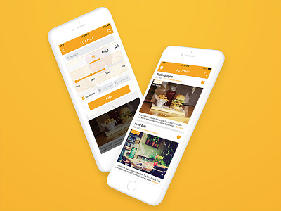 FoodMe iOS Application application burger feeds food ios orange