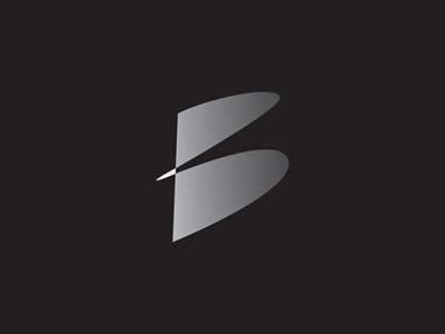 B b black letter linotype logo negative noir