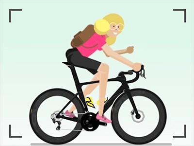 Track Stand Girl bike character cycling france girl gradient tour velo