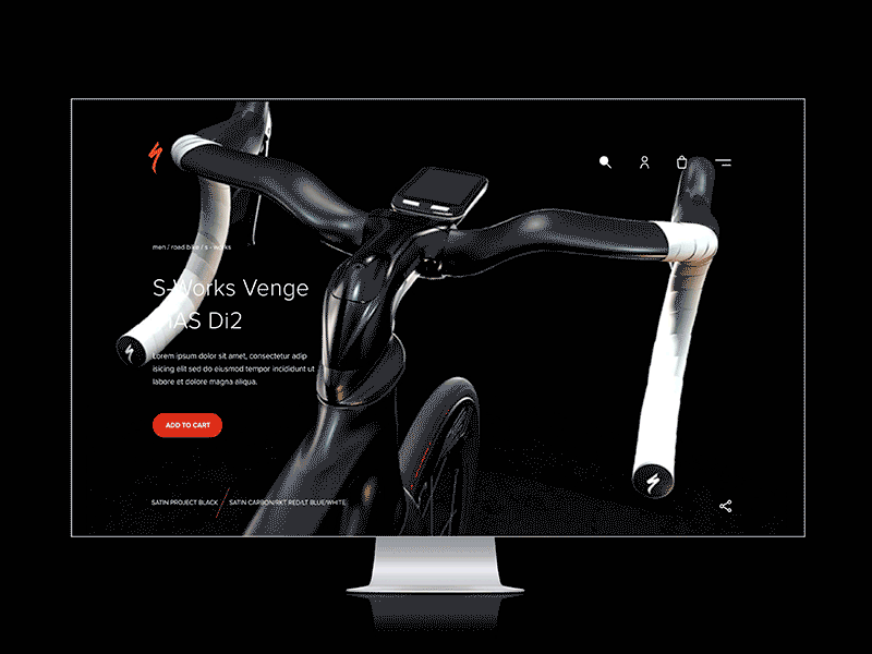 Specialized Venge Vias Desktop Concept - Bike Features animation cycling gif product ui ux wed