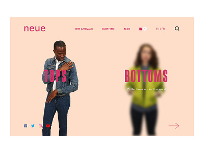 neue - Website Redesign Concept exploration fashion app website concept