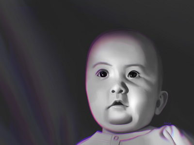 Digital Portrait of a Baby Girl