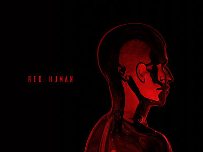 Red Human | Brand Concept 3d alien banner black blender concept futuristic human illustration modelling person raytracing red render sculpt sculpture shader