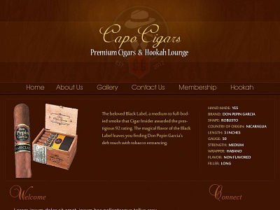 Cigar Lounge website cigar lounge website graphic design website