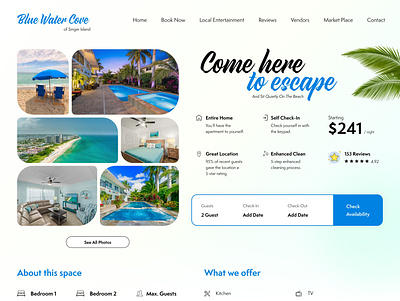 Blue Water Cove - Wordpress Vacation Renal Booking condo online booking resort vacation rental web design website design wordpress