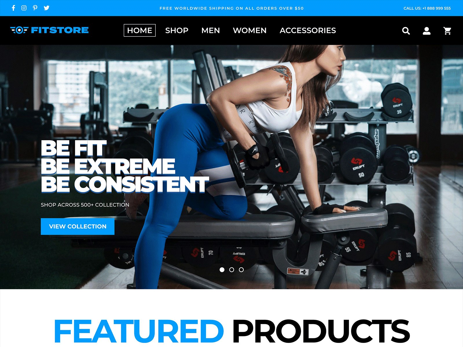 Fit Store - Wordpress Woocommerce Theme Design homepage design landing page design typography website design woocommerce wordpress