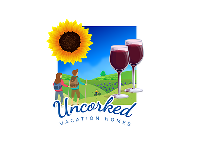 Uncorked Vacation Homes Logo Design