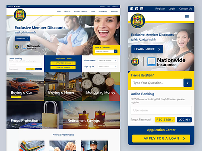 Insurance & Loan Company Website - Desktop & Mobile compact design flat homepage layoutdesign mockup ux web designer webdesign