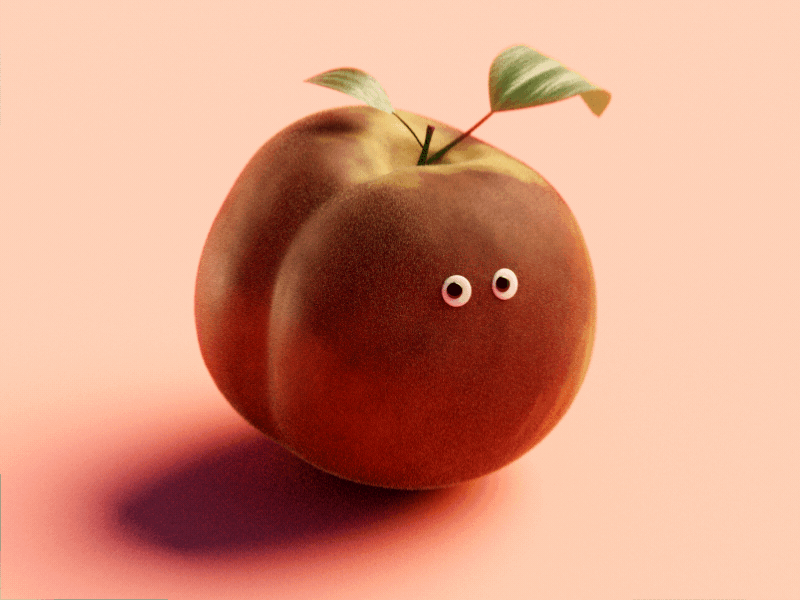Very shy peach 3d animation animation b3d blender character cycles fruit fun funny motion