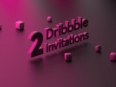 2 Dribbble Invites 2 3d animation c4d draft dribbble invitation invite invites