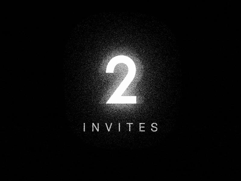 2 Dribbble Invitations 2 2 invites ae after effects animation animation 2d dribbble grain invitation invite giveaway motion typography