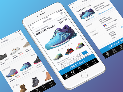 ShoeShop Mobile App app cart e-commerce ecommerce gallery mobile online shopping phone product shoes shopping smartphone