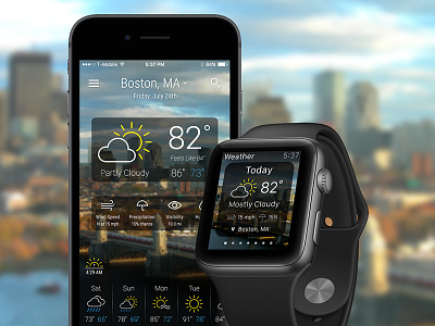 Weather App app apple boston day ios iphone mobile night smart watch smartwatch watch weather