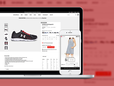 True Fit clothing desktop e-commerce ecommerce mobile online shopping shoes sizing ui ux widget