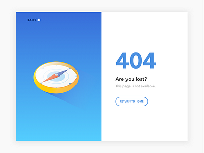 Daily UI #008 - 404 Page 404 compass daily gradient illustration isometric minimalism page ui