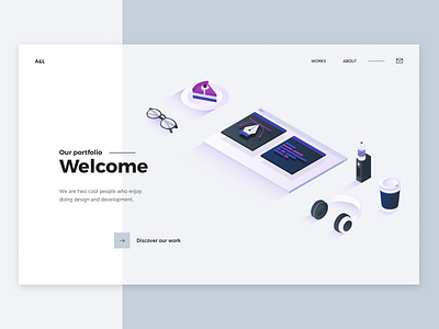 Portfolio - Landing Page home illustration isometric landing minimalist page portfolio