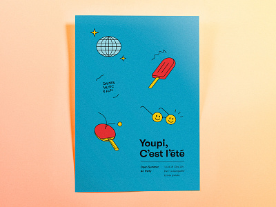 youpi c'est l'été illustration poster print summer type typography