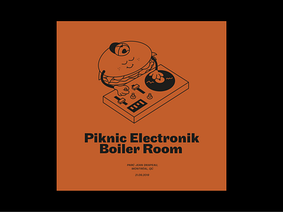 Piknic x Boiler dj graphic design illustration music poster sandwich typogaphy