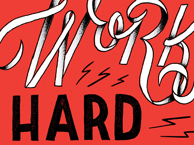 Dream Big hand drawn lettering magic red script texture typography work