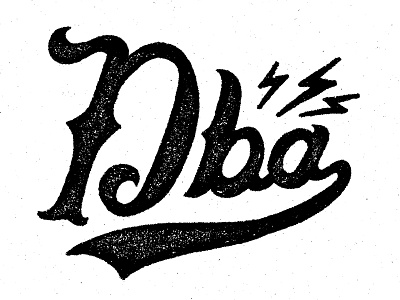 Dude, Be Awesome Logo baseball dbawesome lettering lightning logo stamp texture typography