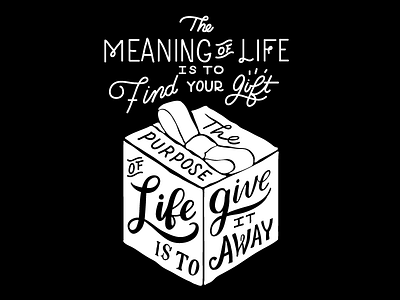 Give It Away black illustration inspiration lettering mural quote type typography white