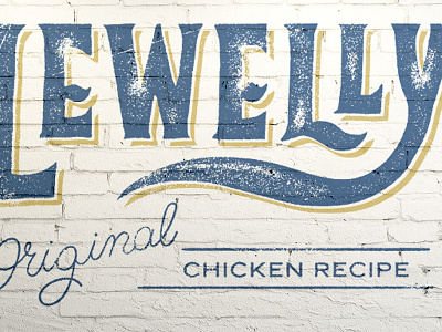 Lewellyn's Type brick wall chicken draft ghost sign lettering lewellyns miami restuarant sign painting textures typography wip
