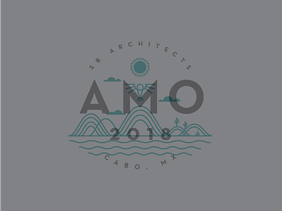 AMO - In Cabo, MX amo architecture art cabo gray hills illustration mexico vector waves