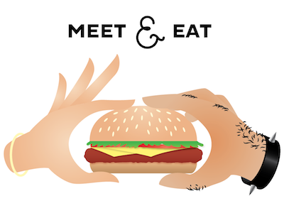 Meet & Eat eat food truck hamburger illustration meat meet restaurant socialize