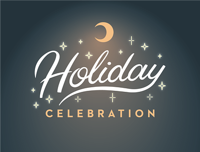 It's a Holiday Celebration architects celebration design holiday invitation lettering miami moon night time soiree stars typography