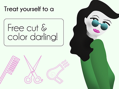 Gift card card cute design fashion giftcard haidresser haircut illustration photoshop pretty voucher woman