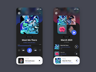 Music Player - Dark Mode 🎵 colour ios iphone mobile music music app music player neumorphic neumorphism ui ui ux uidesign