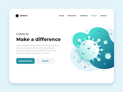 Coronavirus Donation Page 🦠 clean colour coronavirus covid 19 design donate donations illustration illustrator ui uiux vector web website website design